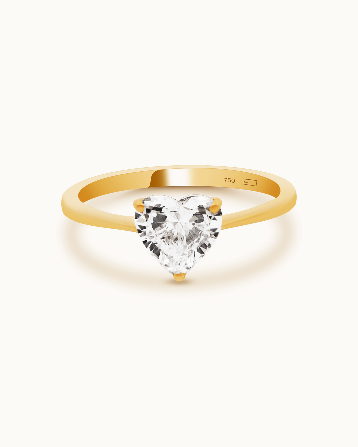 Heart Diamond Ring in 18K Gold