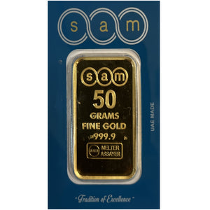 SAM 50 Grams Gold Bar