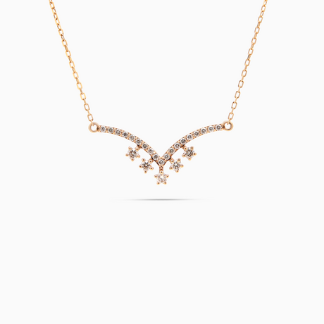 18K Gold 24-Stone Diamond Pendant Necklace – 0.30ct.