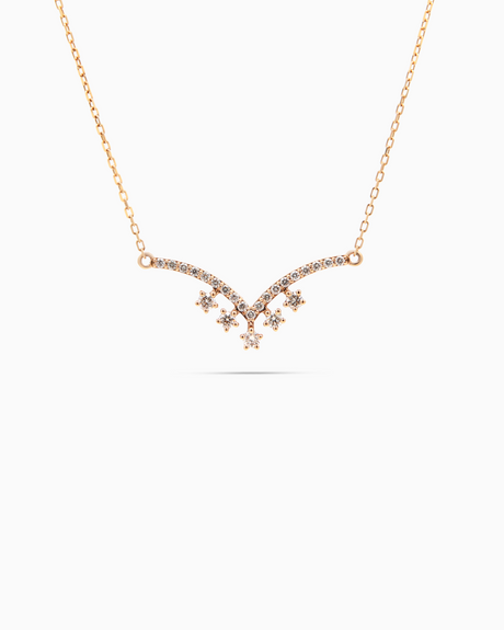 18K Gold 24-Stone Diamond Pendant Necklace – 0.30ct.