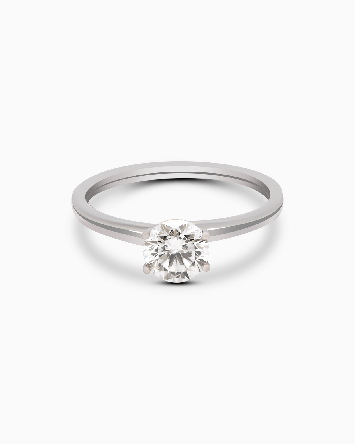 Classic Solitaire Round Diamond Ring 0.76ct 18K Gold