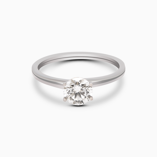 Classic Solitaire Round Diamond Ring 0.76ct 18K Gold