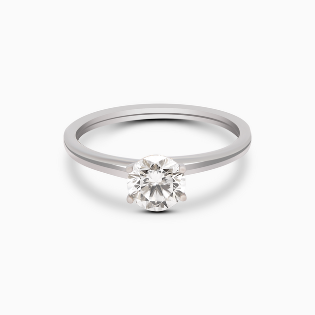 Classic Solitaire Round Diamond Ring 0.76ct 18K Gold