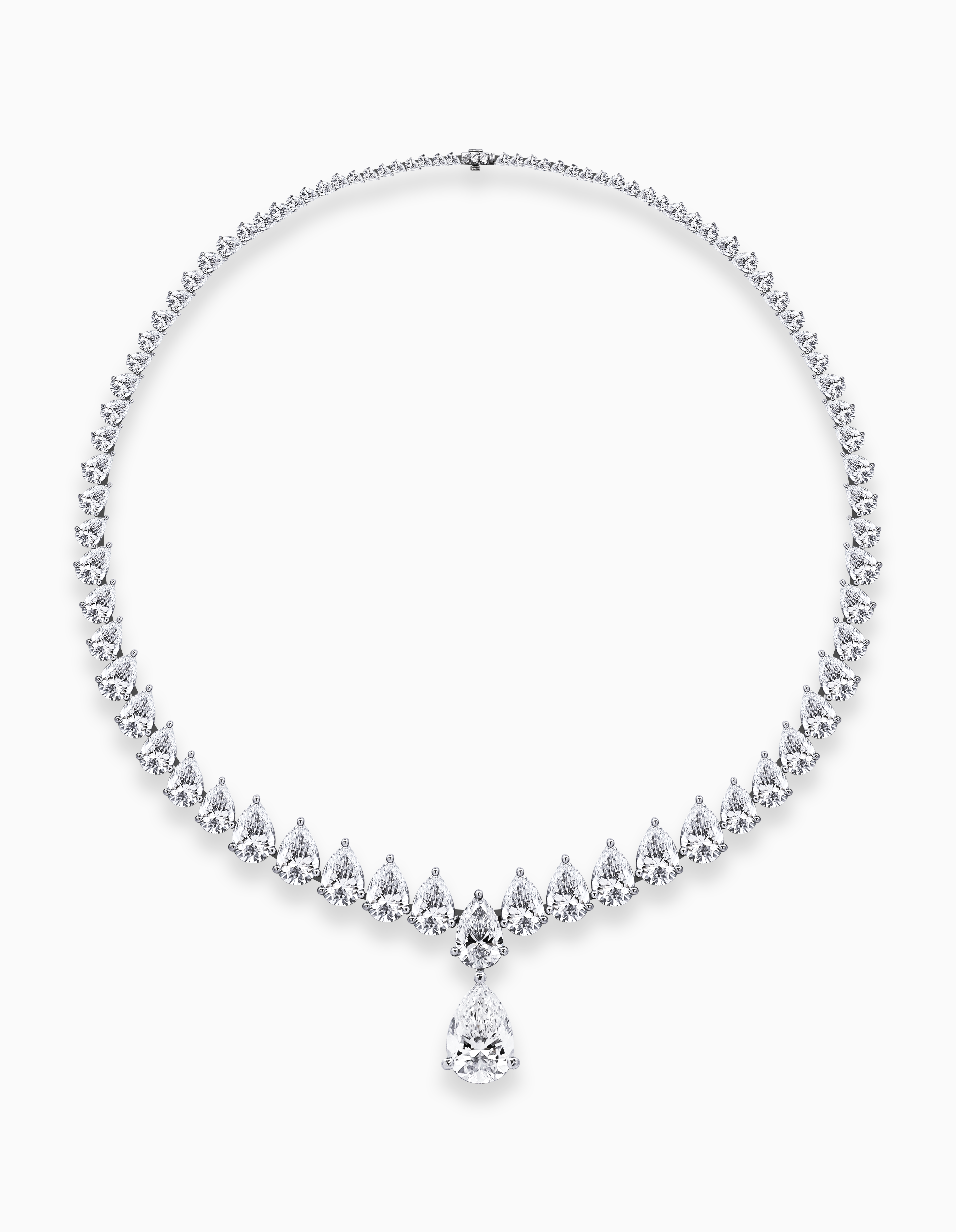 Pear Drop Lab Grown Diamond Necklace – 25.83ctw in 18k White Gold