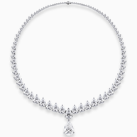 Pear Drop Lab Grown Diamond Necklace – 25.83ctw in 18k White Gold