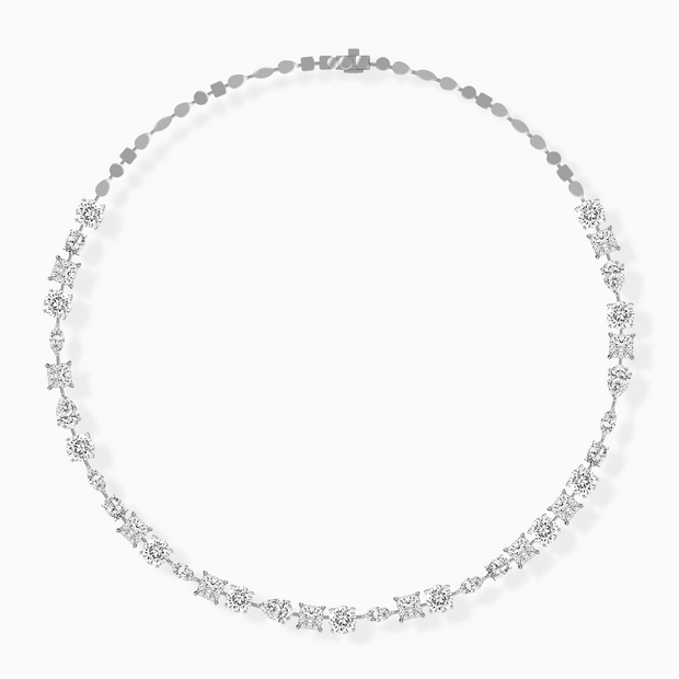 The Mosaic Mix-Shape Diamond Necklace – 16.92ctw (18k White Gold)
