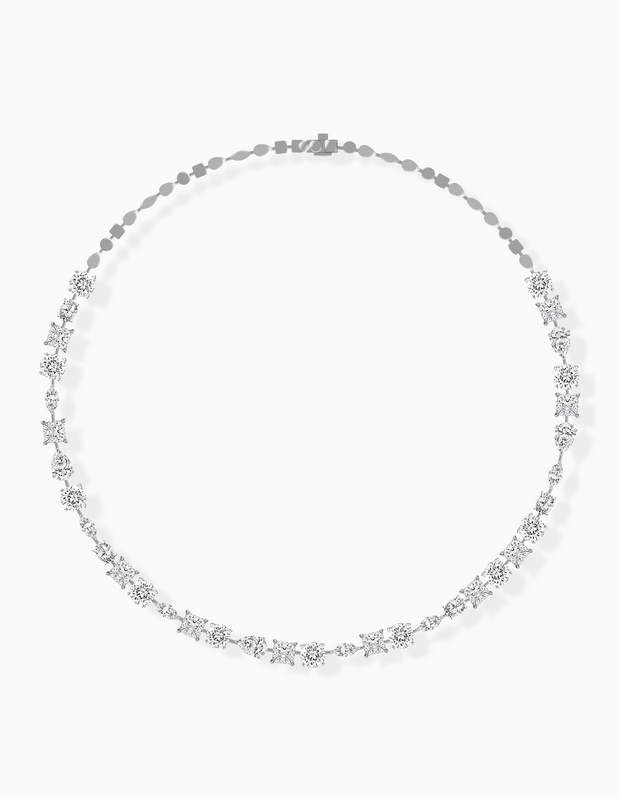 18K White Gold Multi-Shape Lab-Grown Diamond Necklace – 16.90ct.