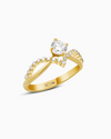 18K Yellow Gold Round Lab-Grown Diamond Bypass Ring – 0.60ct.