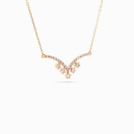 18K Gold 24-Stone Diamond Pendant Necklace – 0.30ct.