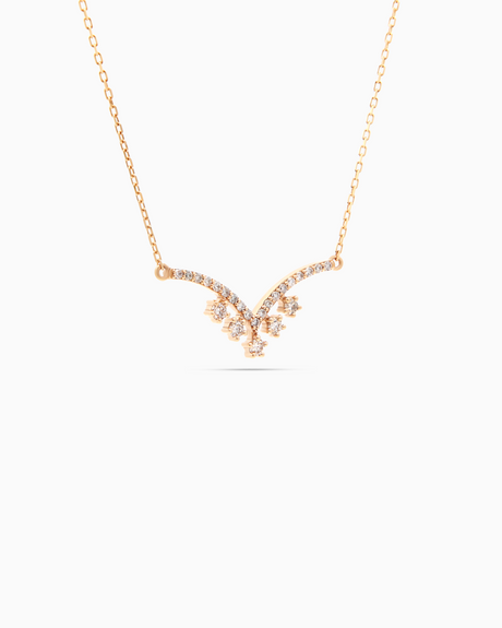 18K Gold 24-Stone Diamond Pendant Necklace – 0.30ct.