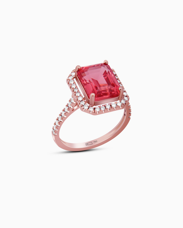 Pink Prism Emerald Ring