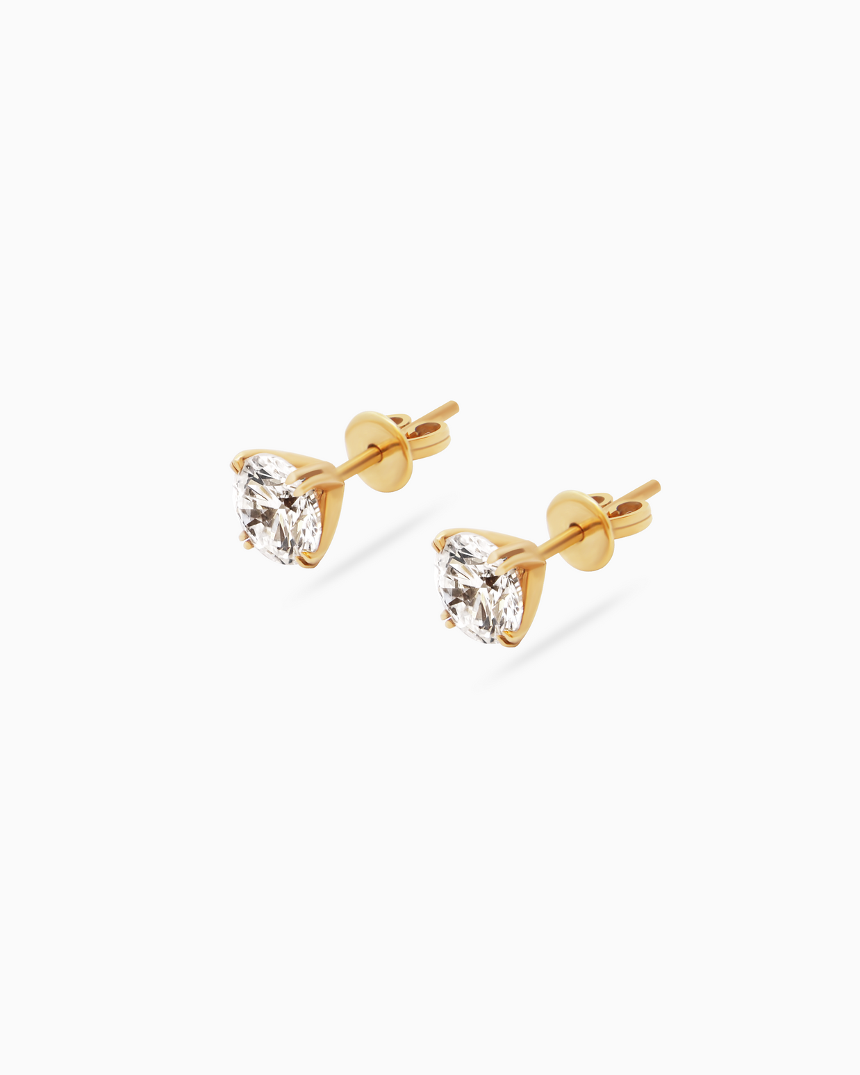 2-Carat Solitaire Stud Earrings – 18k Yellow Gold (2.10ctw)