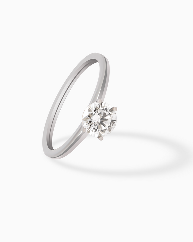 Classic Solitaire Round Diamond Ring 0.76ct 18K Gold