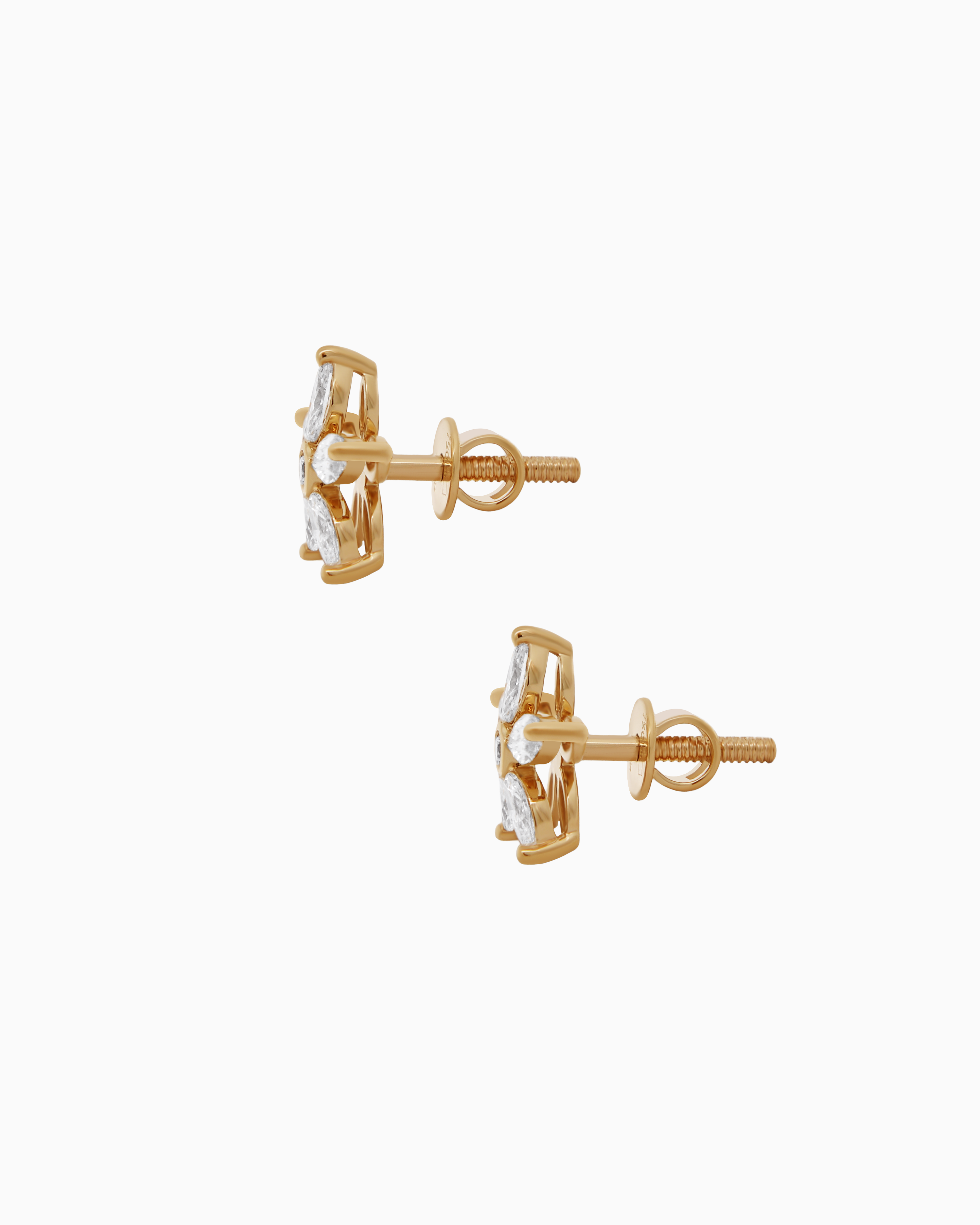 The 5-Petal Marquise Diamond Floral Studs (0.90ctw)