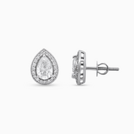 The Pear Halo Diamond Earrings (1.27ctw) – 18k Gold