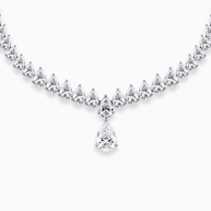 Pear Drop Lab Grown Diamond Necklace – 25.83ctw in 18k White Gold