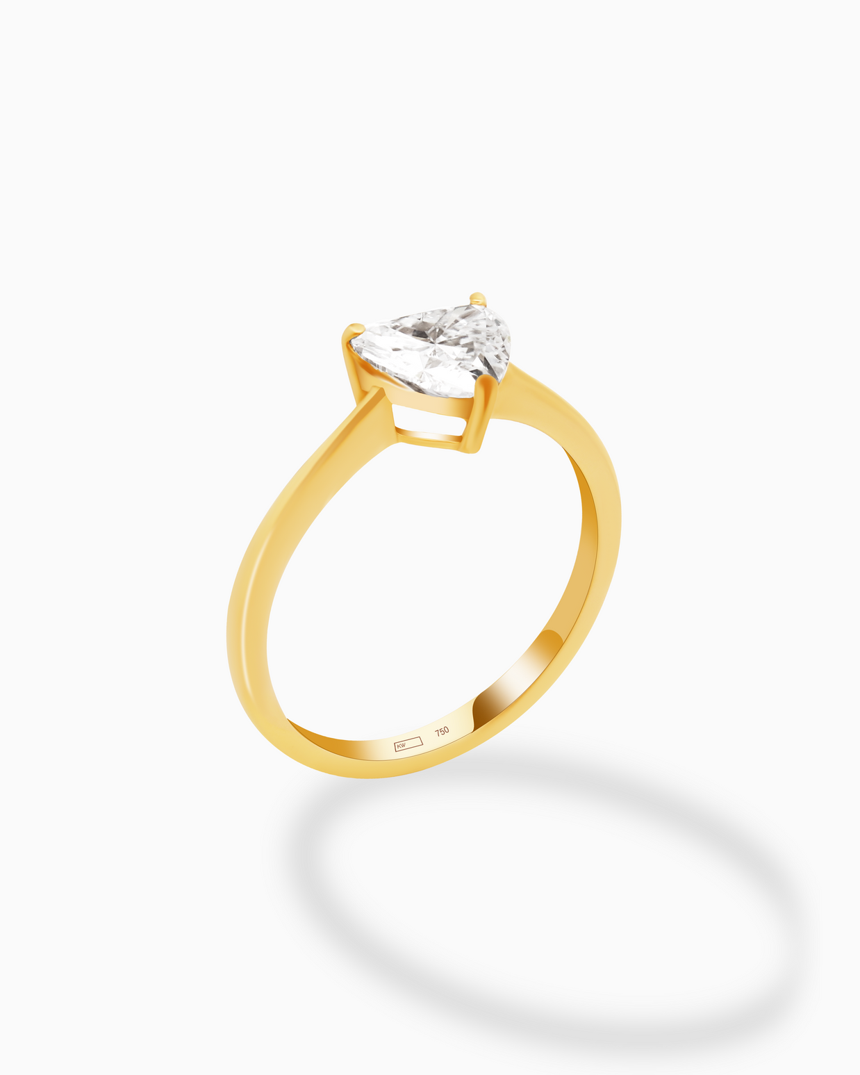 Heart Diamond Ring in 18K Gold