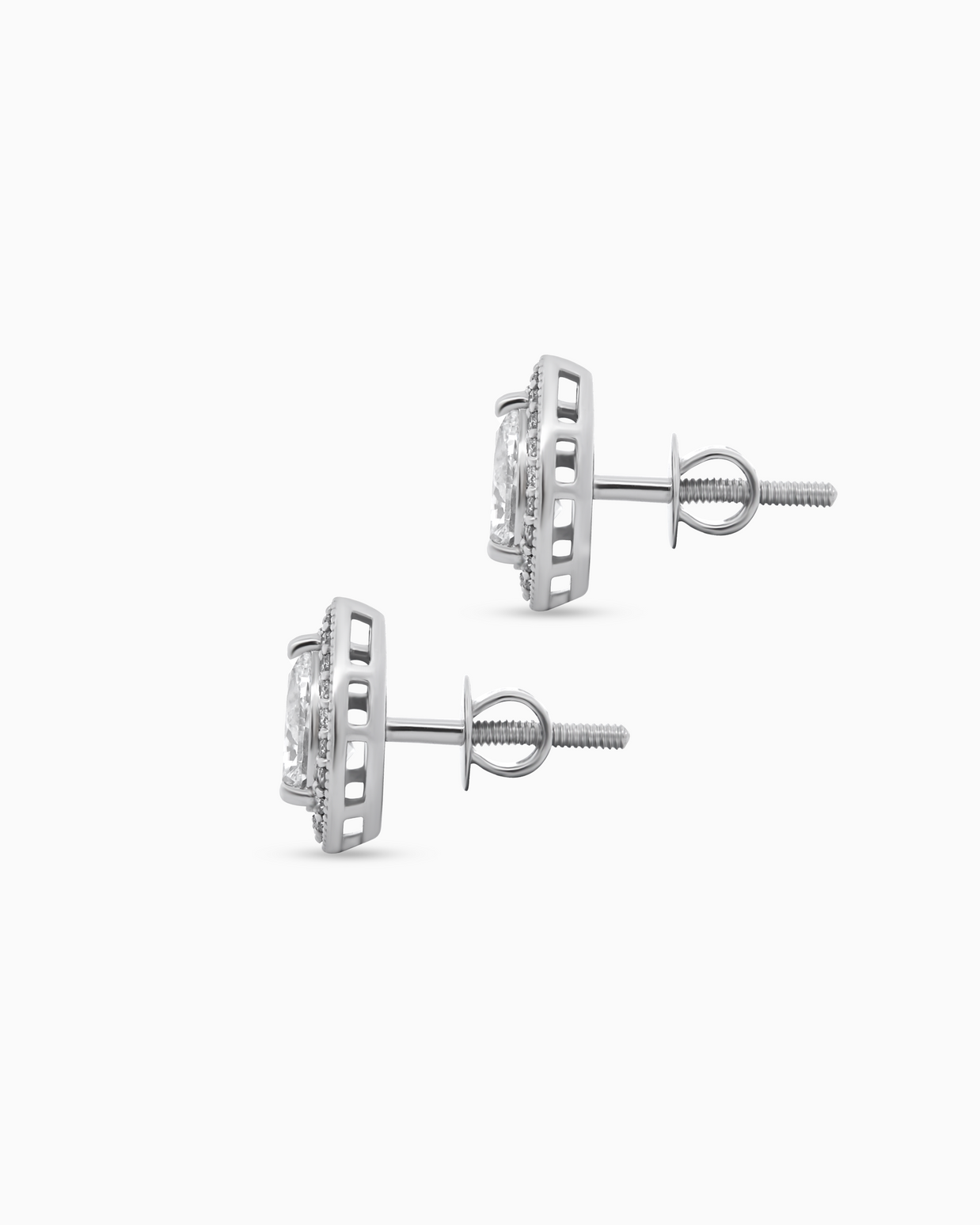 The Pear Halo Diamond Earrings (1.27ctw) – 18k Gold