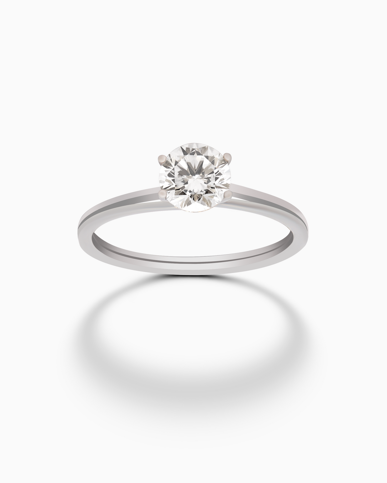 Classic Solitaire Round Diamond Ring 0.76ct 18K Gold