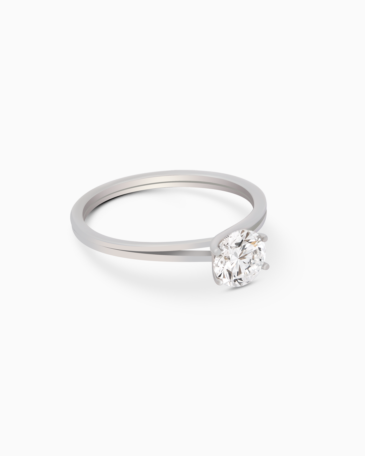 Classic Solitaire Round Diamond Ring 0.76ct 18K Gold