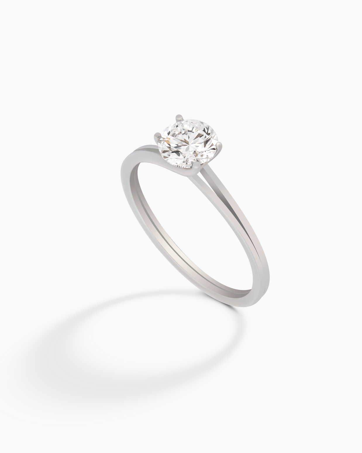 Classic Solitaire Round Diamond Ring 0.76ct 18K Gold