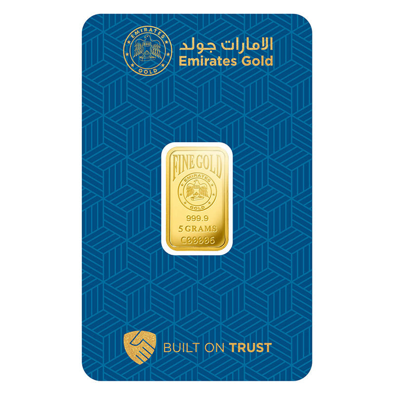 Emirates 5 Grams 999.9 Purity Gold Bar -