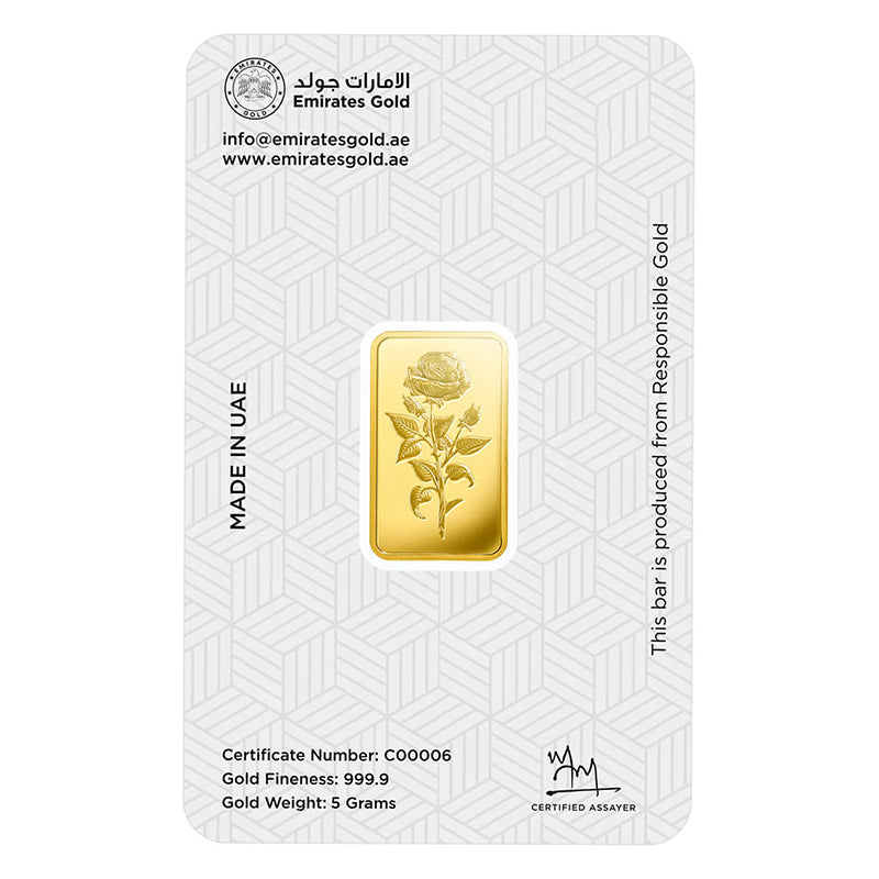 Emirates 5 Grams 999.9 Purity Gold Bar -