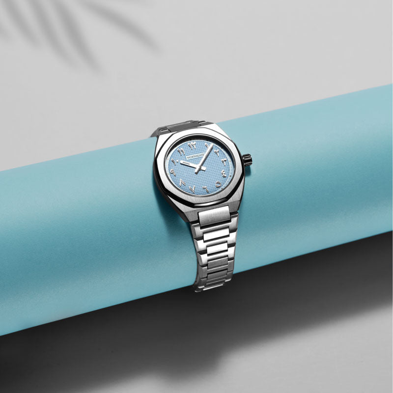 Sky Blue Clou de Paris dail silver