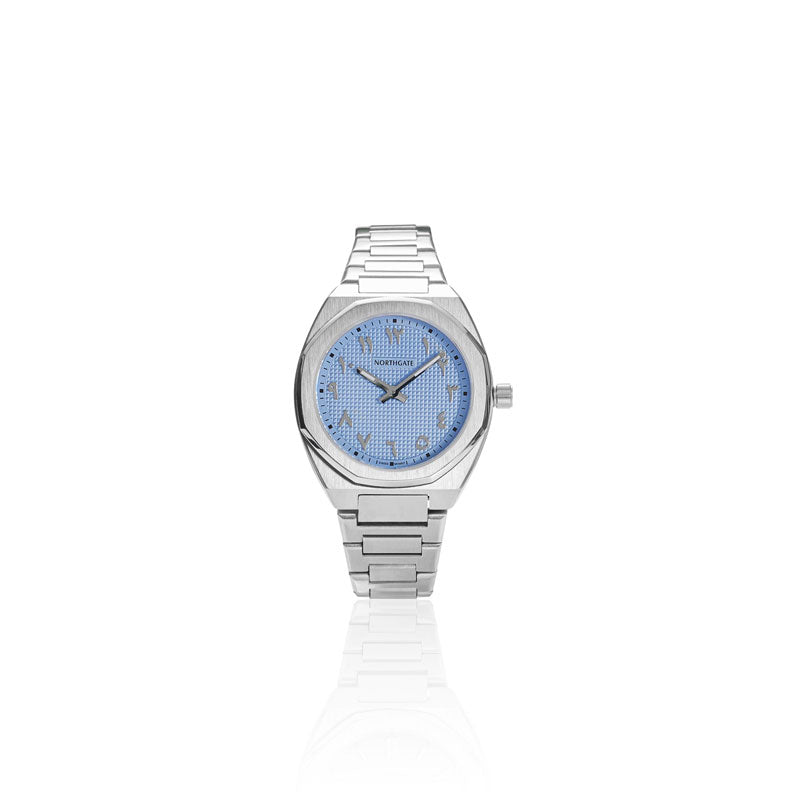 Sky Blue Clou de Paris dail silver