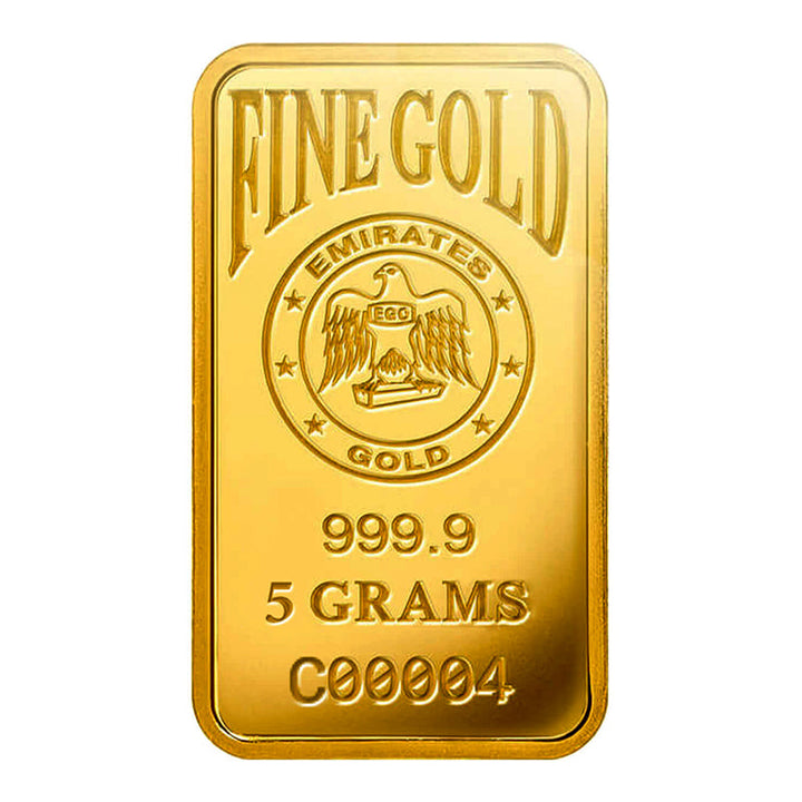 Emirates 5 Grams 999.9 Purity Gold Bar -