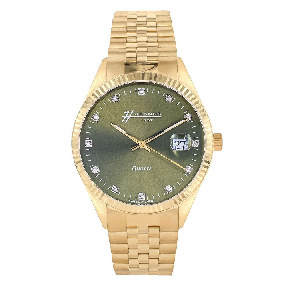 Huranus 1937 XR Gent Olive Green C Gold Watch