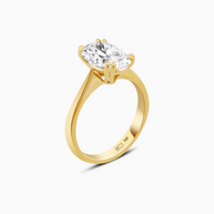 3ct Oval Lab-Grown Diamond Solitaire Ring – 18k Gold