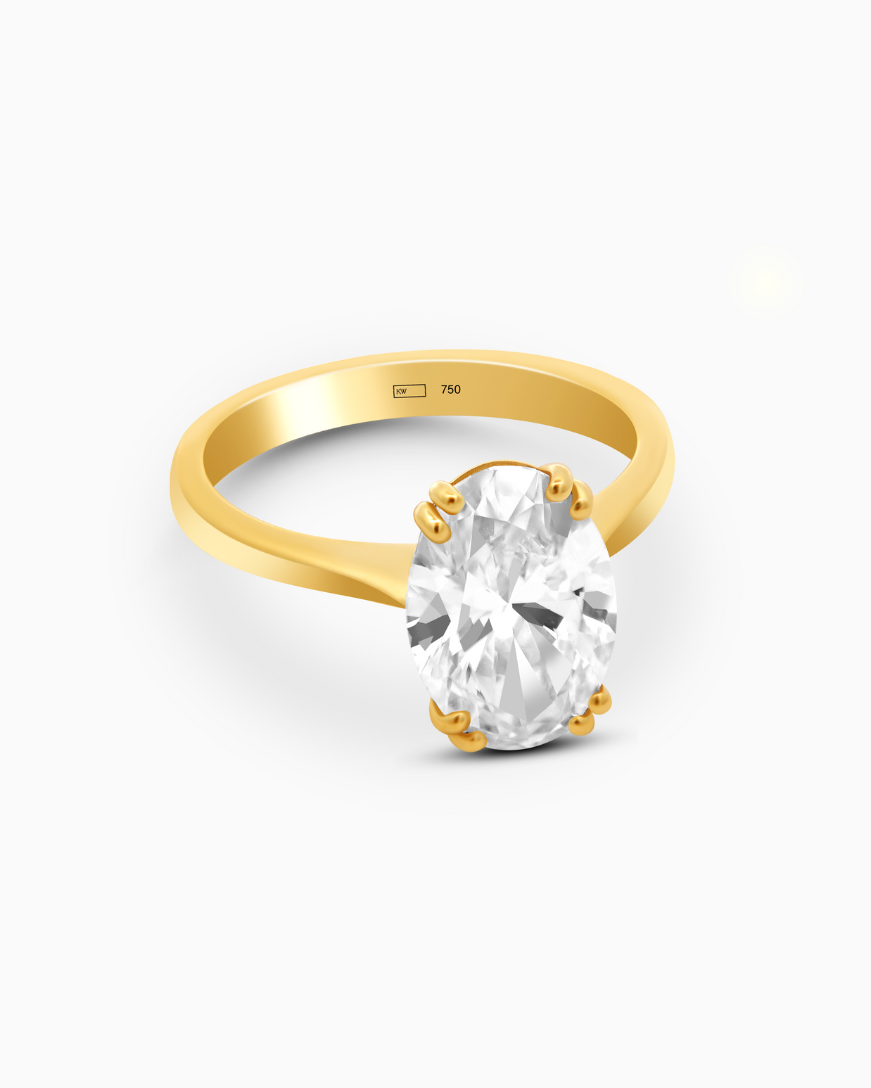 3ct Oval Lab-Grown Diamond Solitaire Ring – 18k Gold
