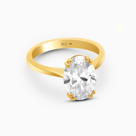 3ct Oval Lab-Grown Diamond Solitaire Ring – 18k Gold