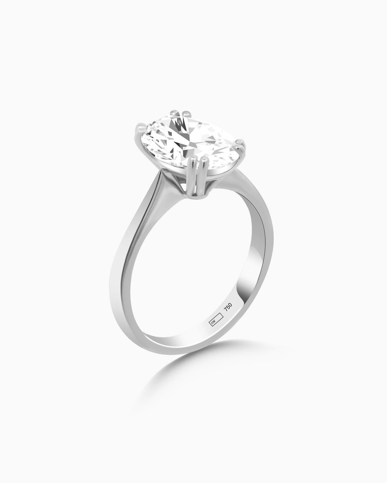 4ct Oval Lab-Grown Diamond Solitaire Ring – 18k Gold