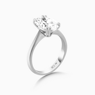4ct Oval Lab-Grown Diamond Solitaire Ring – 18k Gold