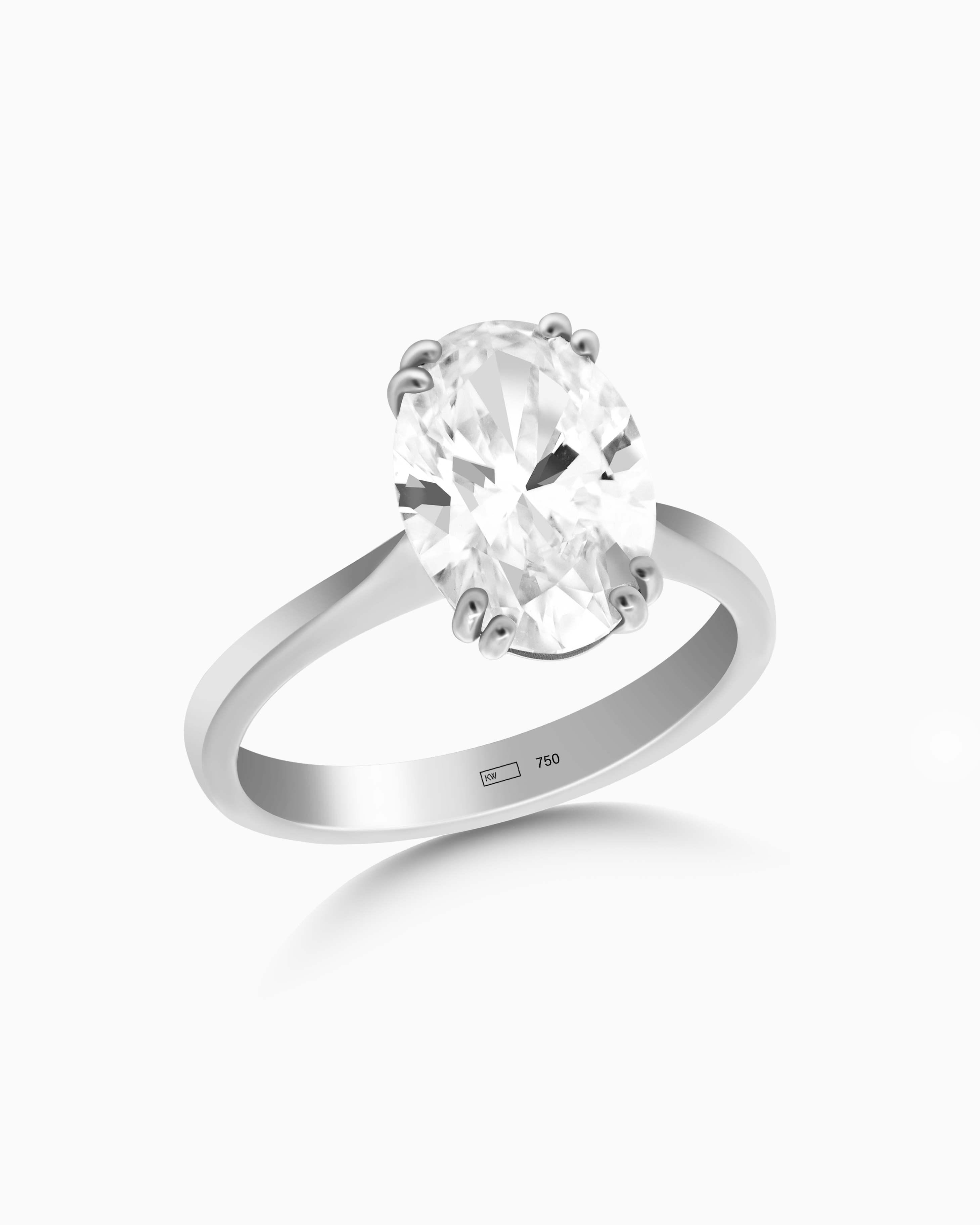 4ct Oval Lab-Grown Diamond Solitaire Ring – 18k Gold