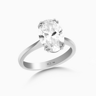 4ct Oval Lab-Grown Diamond Solitaire Ring – 18k Gold