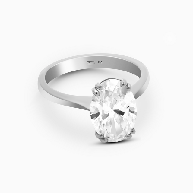 4ct Oval Lab-Grown Diamond Solitaire Ring – 18k Gold