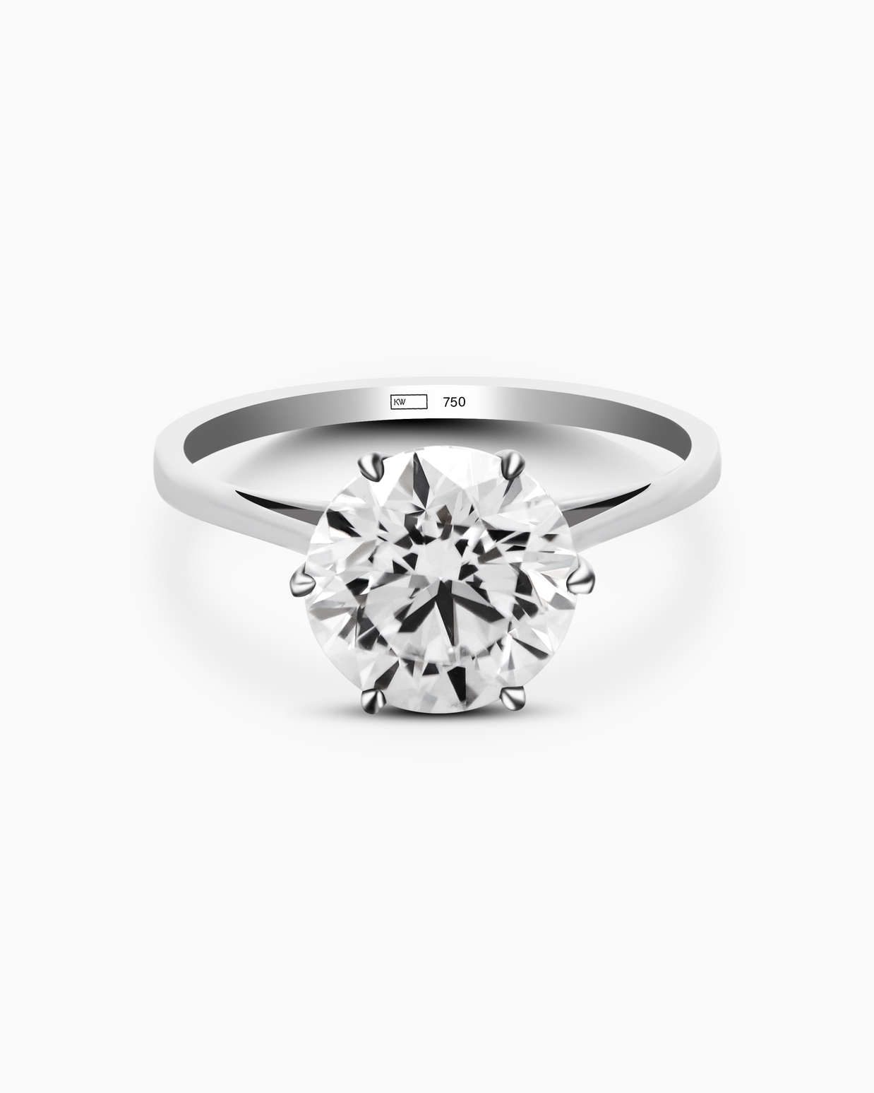 Signature Solitaire Diamond Ring 2.5ct 18K White Gold