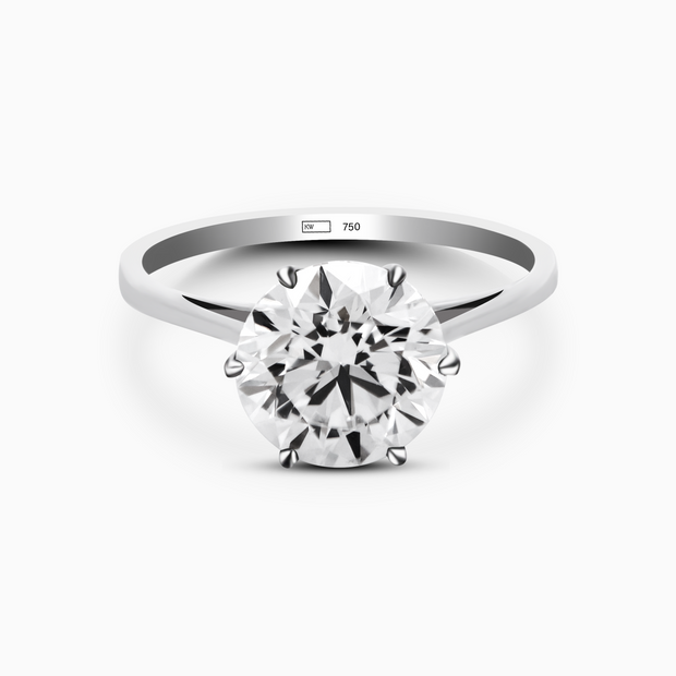 Signature Solitaire Diamond Ring 2.5ct 18K White Gold