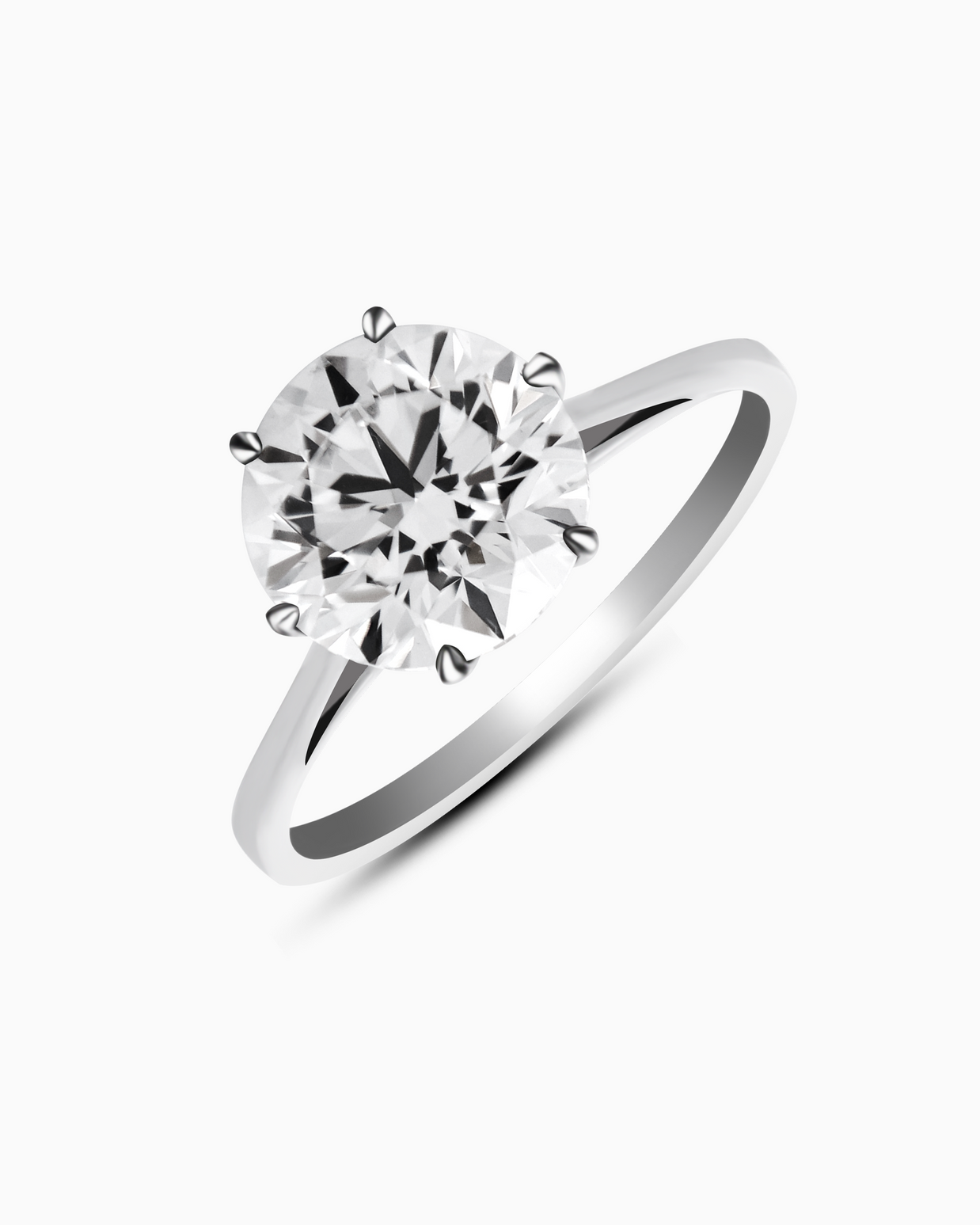 Signature Solitaire Diamond Ring 2.5ct 18K White Gold