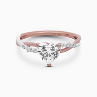 Classic Heart Diamond Ring 1ct 18K Two-Tone Gold