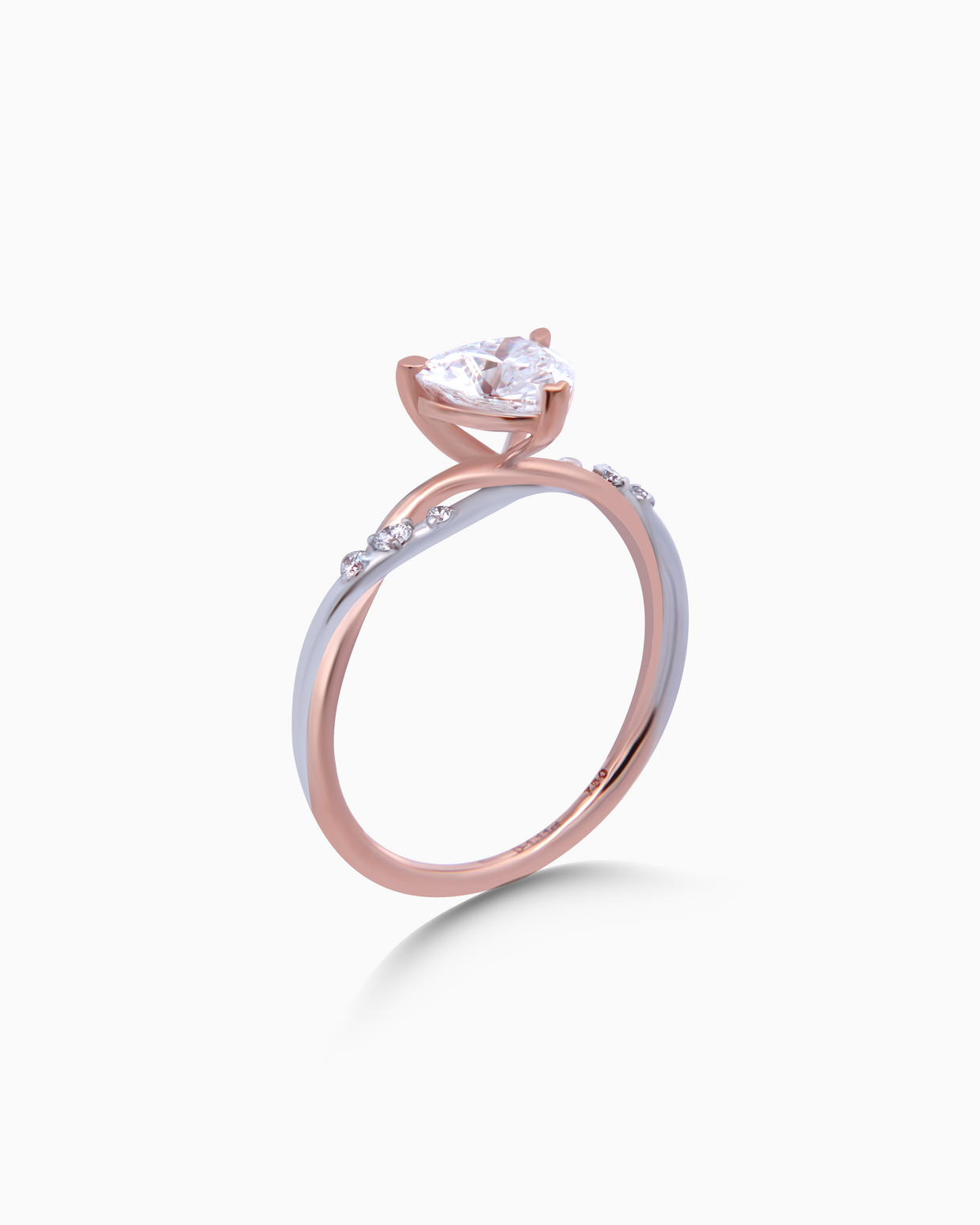 Classic Heart Diamond Ring 1ct 18K Two-Tone Gold