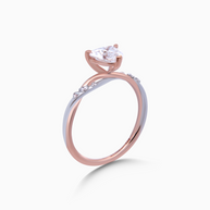 Classic Heart Diamond Ring 1ct 18K Two-Tone Gold