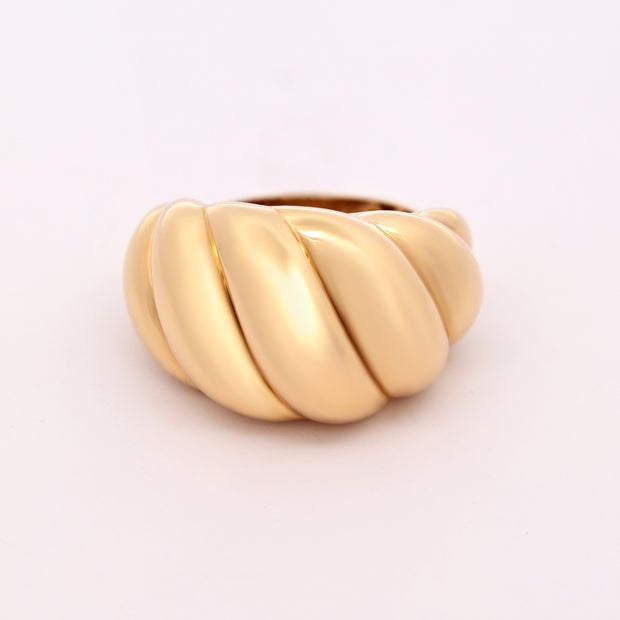 18K Gold Twisted Dome Ring – 5.5g