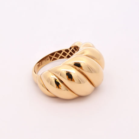 18K Gold Twisted Dome Ring – 5.5g