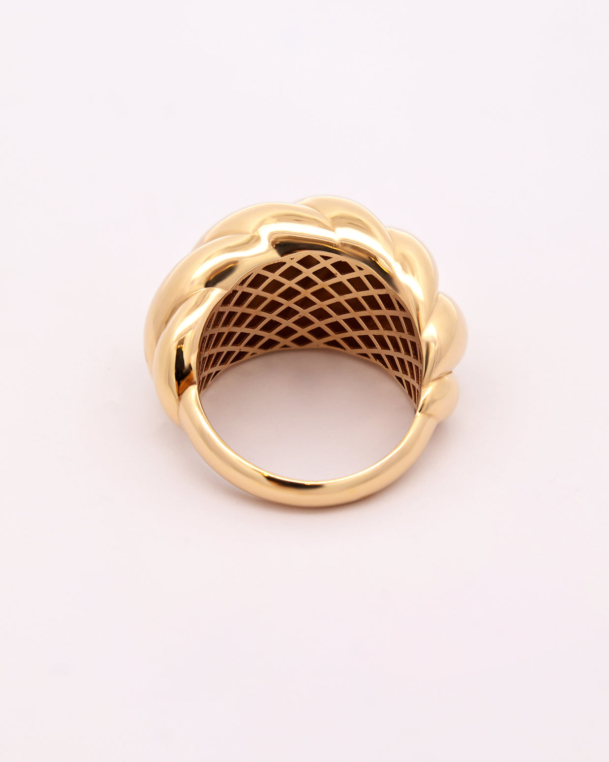 18K Gold Twisted Dome Ring – 5.5g