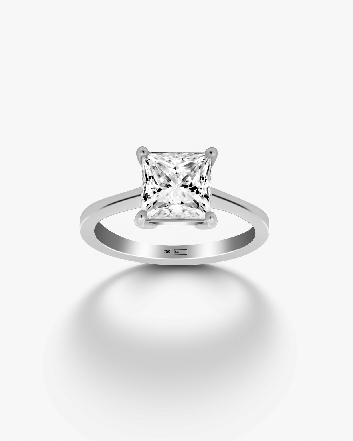 2.00ct Princess Cut Lab Grown Diamond Ring