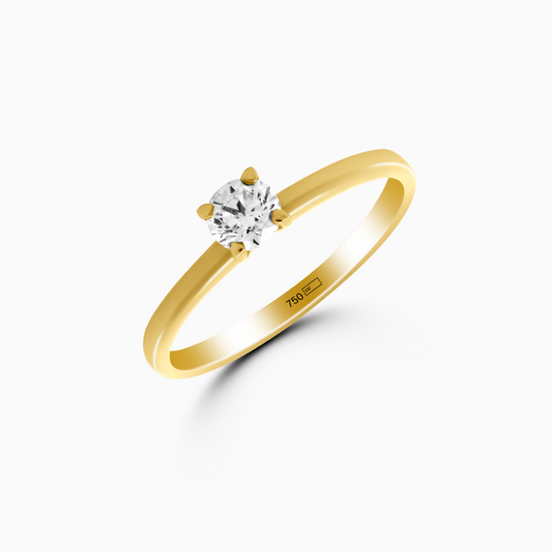 0.30ct Natural Round Brilliant Diamond Ring
